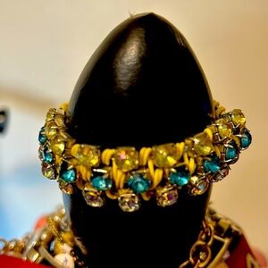 Ann Taylor loft, yellow blue rhinestone magnetic bracelet